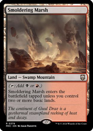Smoldering Marsh (Ripple Foil) (M3C-379) - Modern Horizons 3 Commander Foil | Grognard Games