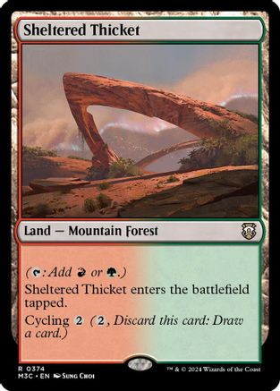 Sheltered Thicket (Ripple Foil) (M3C-374) - Modern Horizons 3 Commander Foil | Grognard Games