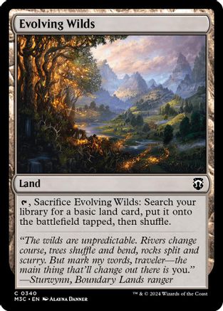 Evolving Wilds (Ripple Foil) (M3C-340) - Modern Horizons 3 Commander Foil | Grognard Games