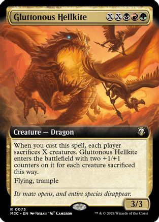 Gluttonous Hellkite (Extended Art) (Ripple Foil) (M3C-073) - Modern Horizons 3 Commander Foil | Grognard Games