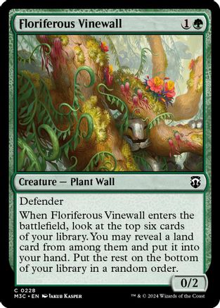 Floriferous Vinewall (Ripple Foil) (M3C-228) - Modern Horizons 3 Commander Foil | Grognard Games