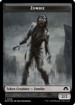 Zombie (Ripple Foil) // Elephant Double-Sided Token (M3C-39 // 18) - Modern Horizons 3 Commander Foil | Grognard Games
