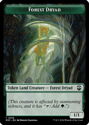 Forest Dryad (Ripple Foil) // Emblem - Vivien Reid Double-Sided Token (M3C-19 // 28) - Modern Horizons 3 Commander Foil | Grognard Games