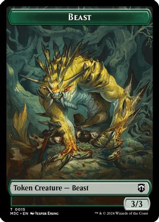 Beast (0015) (Ripple Foil) // Insect (0025) Double-Sided Token (M3C-15 // 25) - Modern Horizons 3 Commander Foil | Grognard Games