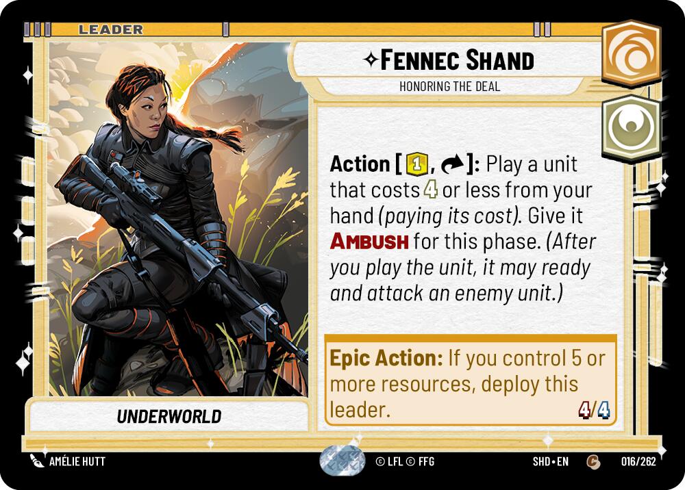 Fennec Shand - Honoring the Deal (016/262) [Shadows of the Galaxy] | Grognard Games