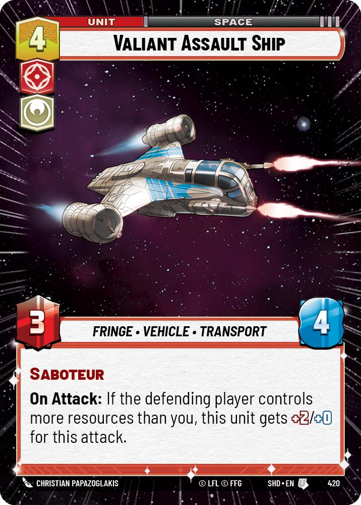 Valiant Assault Ship (Hyperspace) (420) [Shadows of the Galaxy] | Grognard Games