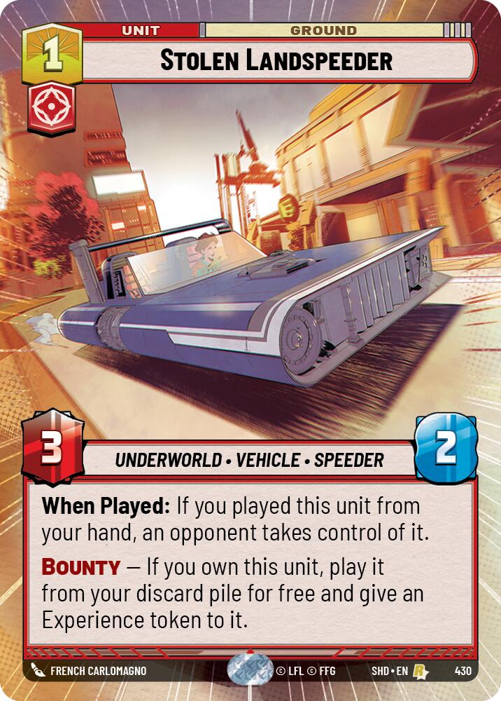 Stolen Landspeeder (Hyperspace) (430) [Shadows of the Galaxy] | Grognard Games