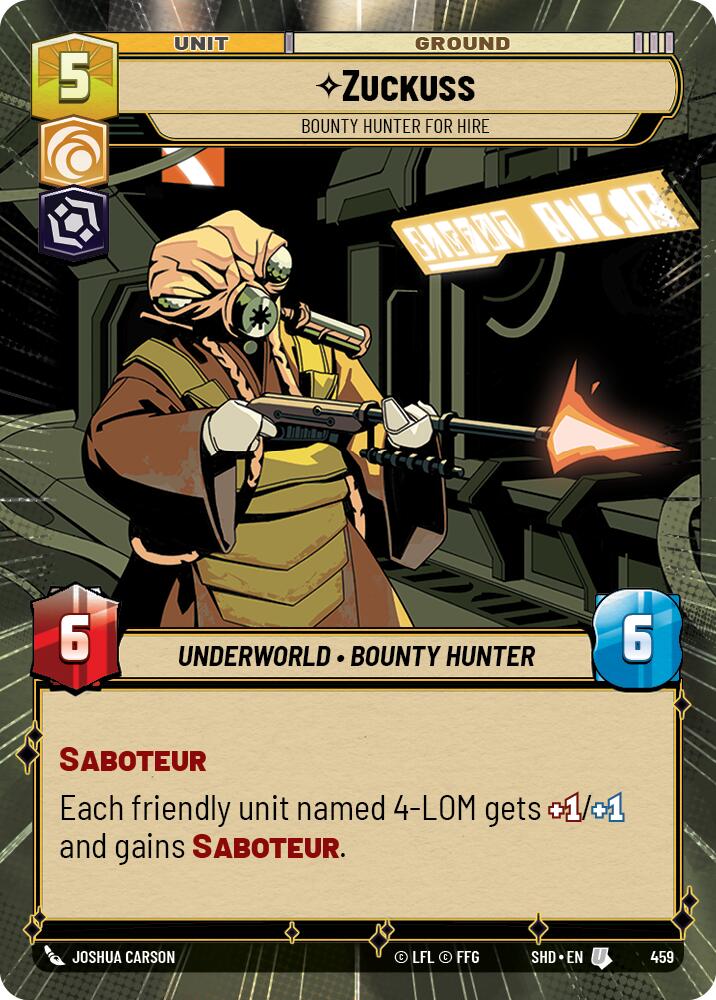 Zuckuss - Bounty Hunter for Hire (Hyperspace) (459) [Shadows of the Galaxy] | Grognard Games