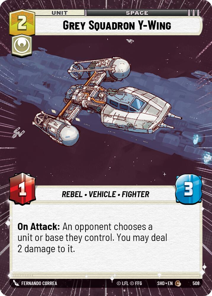 Grey Squadron Y-Wing (Hyperspace) (508) [Shadows of the Galaxy] | Grognard Games