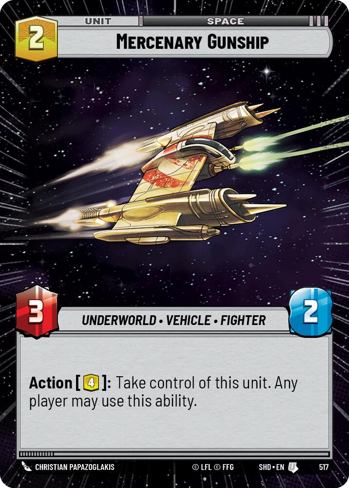 Mercenary Gunship (Hyperspace) (517) [Shadows of the Galaxy] | Grognard Games