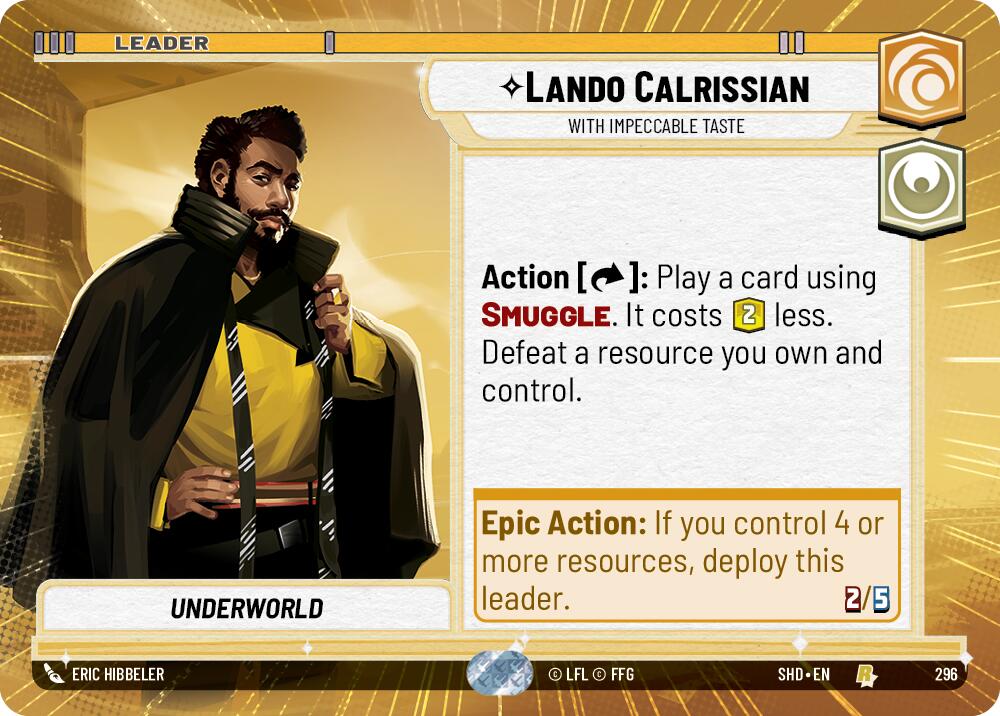 Lando Calrissian - With Impeccable Taste (Hyperspace) (296) [Shadows of the Galaxy] | Grognard Games