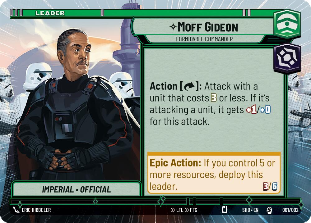 Moff Gideon - Formidable Commander (Hyperspace) (Prerelease Promos) (001/002) [Shadows of the Galaxy Promos] | Grognard Games
