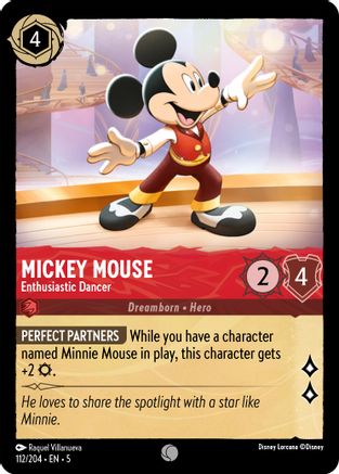 Mickey Mouse - Enthusiastic Dancer (112/204) [Shimmering Skies] | Grognard Games