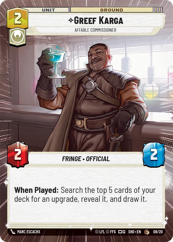 Greef Karga - Affable Commissioner (Hyperspace) (08/20) [Shadows of the Galaxy: Weekly Play] | Grognard Games