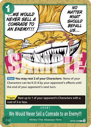 We Would Never Sell a Comrade to an Enemy!!! (OP08-038) - Two Legends | Grognard Games