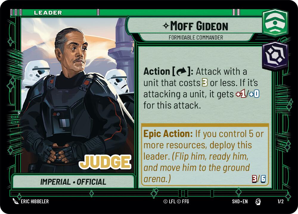 Moff Gideon - Formidable Commander (Judge Promo) (1/2) [Shadows of the Galaxy Promos] | Grognard Games