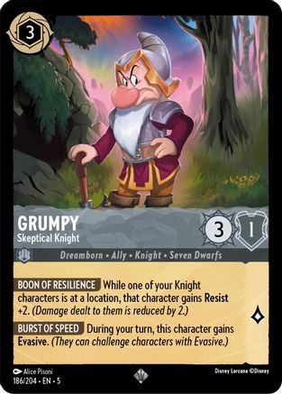 Grumpy - Skeptical Knight (186/204) [Shimmering Skies] | Grognard Games