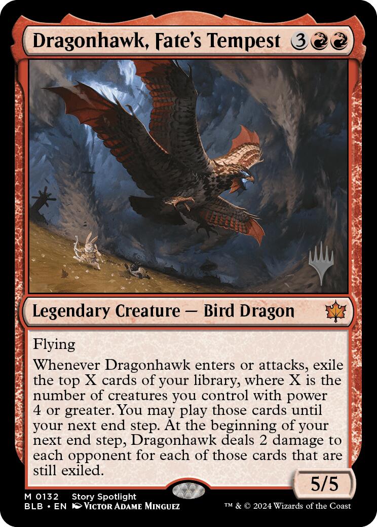 Dragonhawk, Fate's Tempest (Promo Pack) [Bloomburrow Promos] | Grognard Games