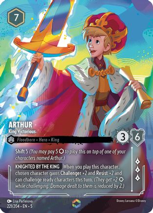 Arthur - King Victorious (Enchanted) (221/204) [Shimmering Skies] | Grognard Games