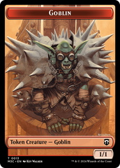Goblin (Ripple Foil) // Tarmogoyf Double-Sided Token [Modern Horizons 3 Commander Tokens] | Grognard Games