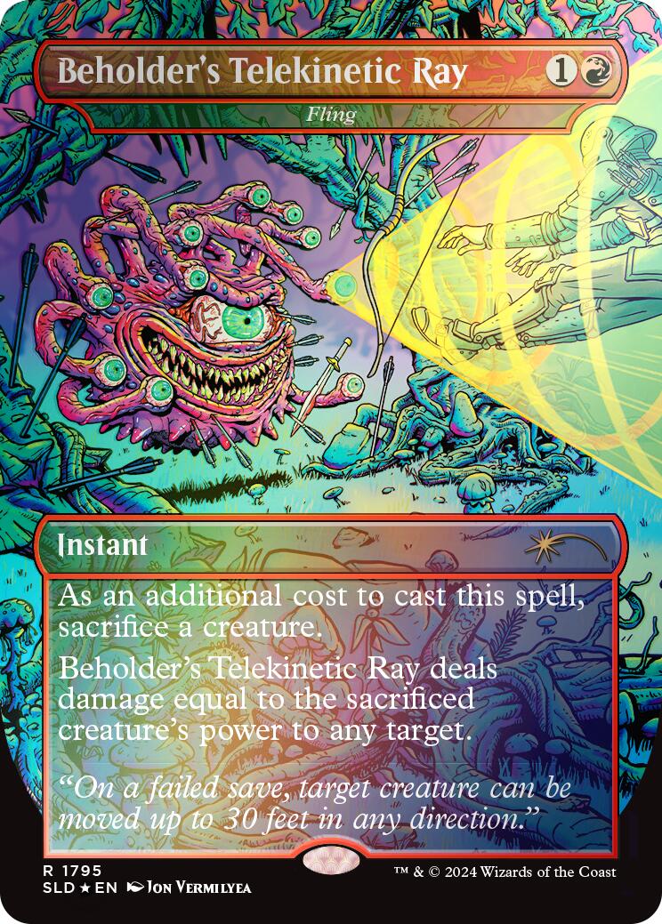 Beholder's Telekinetic Ray - Fling (Rainbow Foil) [Secret Lair Drop Series] | Grognard Games