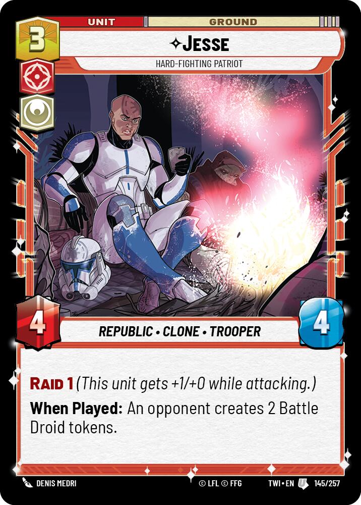 Jesse - Hard-Fighting Patriot (145/257) [Twilight of the Republic] | Grognard Games