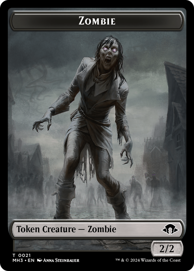 Zombie // Energy Reserve Double-Sided Token [Modern Horizons 3 Tokens] | Grognard Games