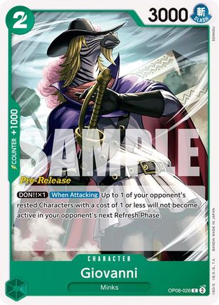 Giovanni (OP08-026) - Two Legends Pre-Release Cards | Grognard Games