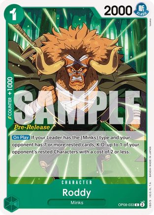 Roddy (OP08-033) - Two Legends Pre-Release Cards | Grognard Games