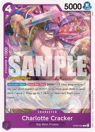 Charlotte Cracker (OP08-064) - Two Legends Pre-Release Cards | Grognard Games