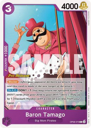 Baron Tamago (OP08-070) - Two Legends Pre-Release Cards | Grognard Games