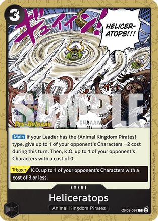 Heliceratops (OP08-097) - Two Legends Pre-Release Cards | Grognard Games