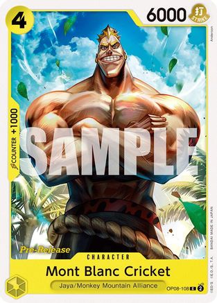 Mont Blanc Cricket (OP08-108) - Two Legends Pre-Release Cards | Grognard Games