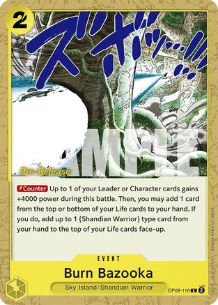 Burn Bazooka (OP08-116) - Two Legends Pre-Release Cards | Grognard Games