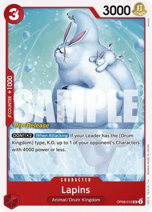 Lapins (OP08-012) - Two Legends Pre-Release Cards | Grognard Games
