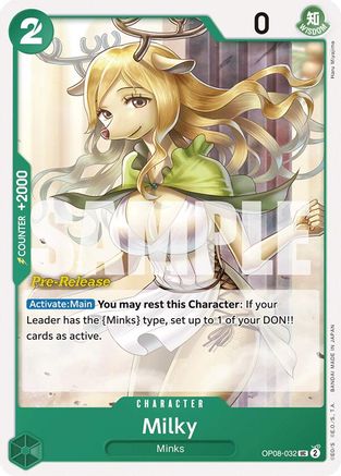 Milky (OP08-032) - Two Legends Pre-Release Cards | Grognard Games