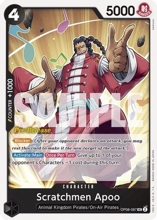 Scratchmen Apoo (OP08-087) - Two Legends Pre-Release Cards | Grognard Games
