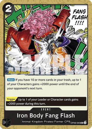Iron Body Fang Flash (OP08-095) - Two Legends Pre-Release Cards | Grognard Games