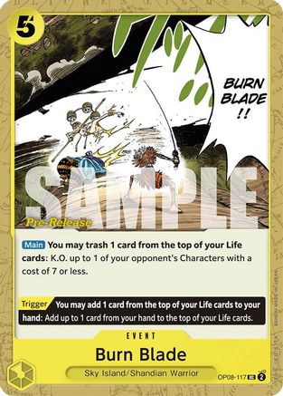 Burn Blade (OP08-117) - Two Legends Pre-Release Cards | Grognard Games