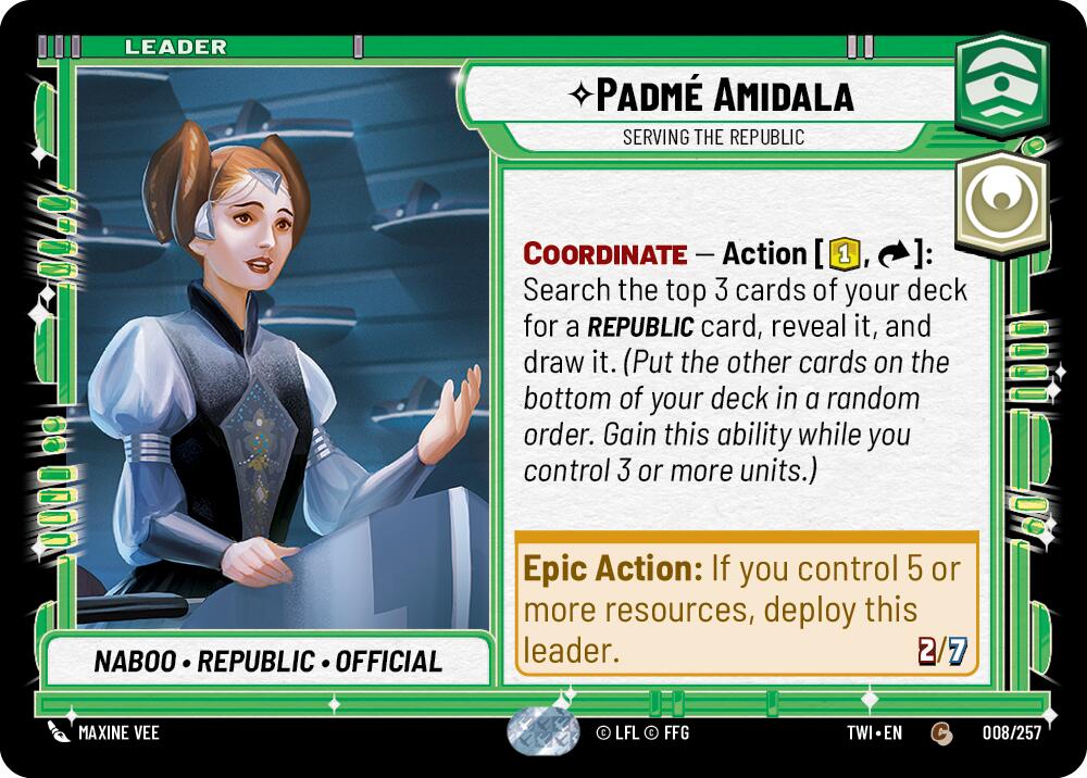 Padme Amidala - Serving the Republic (008/257) [Twilight of the Republic] | Grognard Games