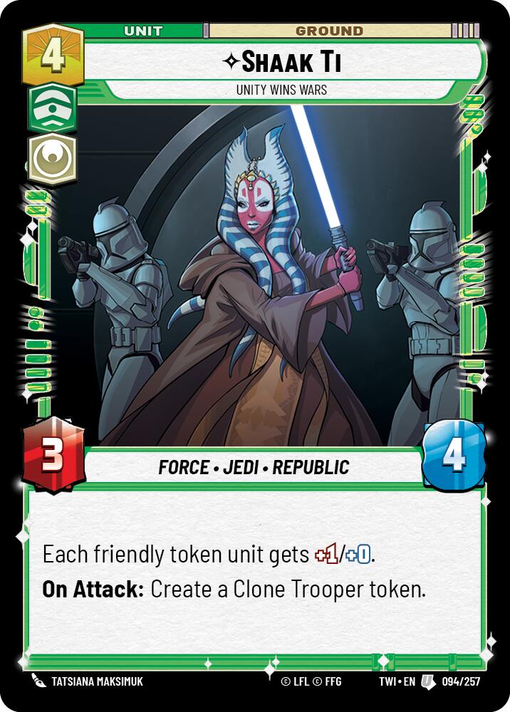 Shaak Ti - Unity Wins Wars (094/257) [Twilight of the Republic] | Grognard Games