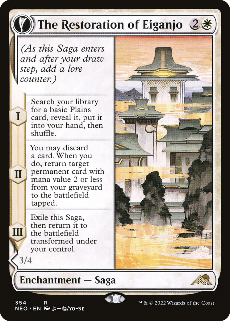 The Restoration of Eiganjo // Architect of Restoration (Showcase Soft Glow) [Kamigawa: Neon Dynasty] | Grognard Games