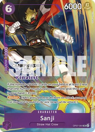 Sanji (Championship 2024 Finalist Card Set) (OP07-064) - One Piece Promotion Cards Foil | Grognard Games