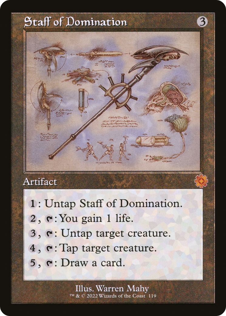 Staff of Domination (Retro Schematic) [The Brothers' War Retro Artifacts] | Grognard Games