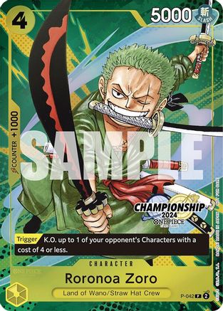 Roronoa Zoro (CS 2024 Event Pack Finalist) (P-042) - One Piece Promotion Cards Foil | Grognard Games