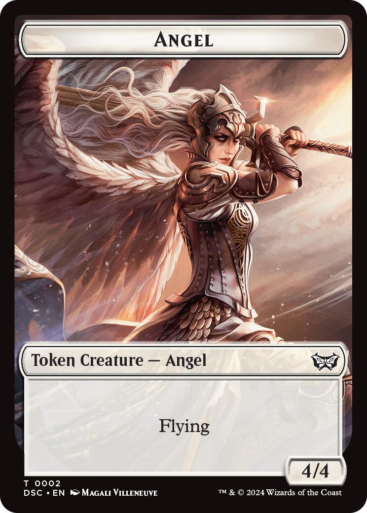 Angel // Glimmer Double-Sided Token [Duskmourn: House of Horror Commander Tokens] | Grognard Games