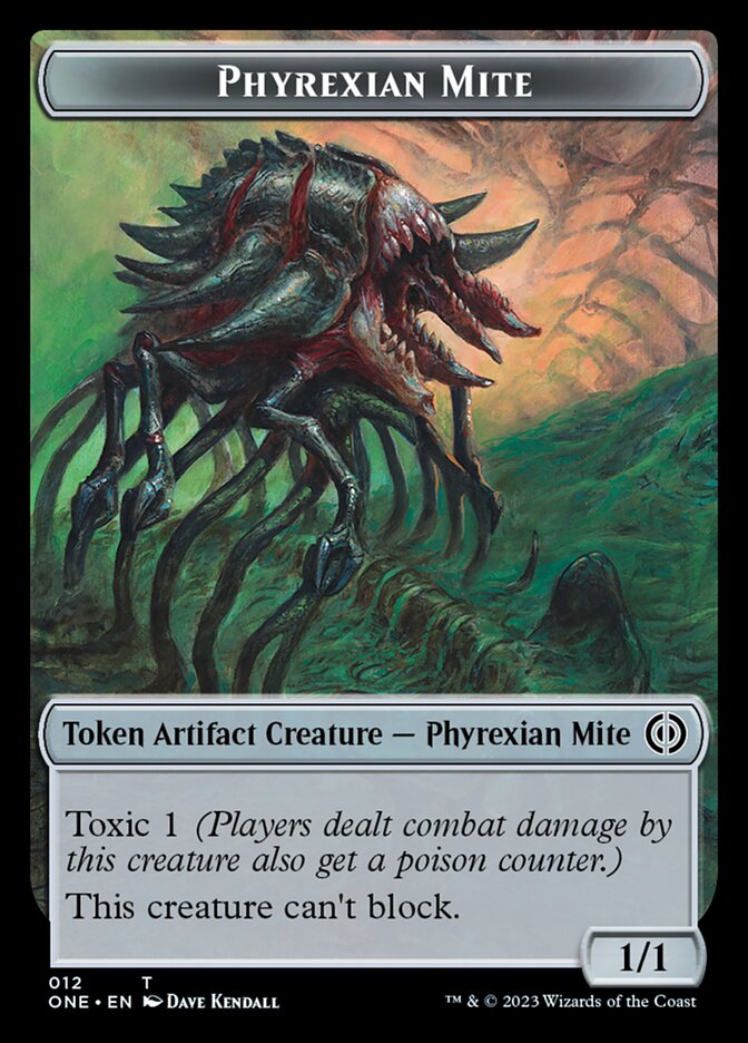 Rebel // Phyrexian Mite (012) Double-Sided Token [Phyrexia: All Will Be One Tokens] | Grognard Games