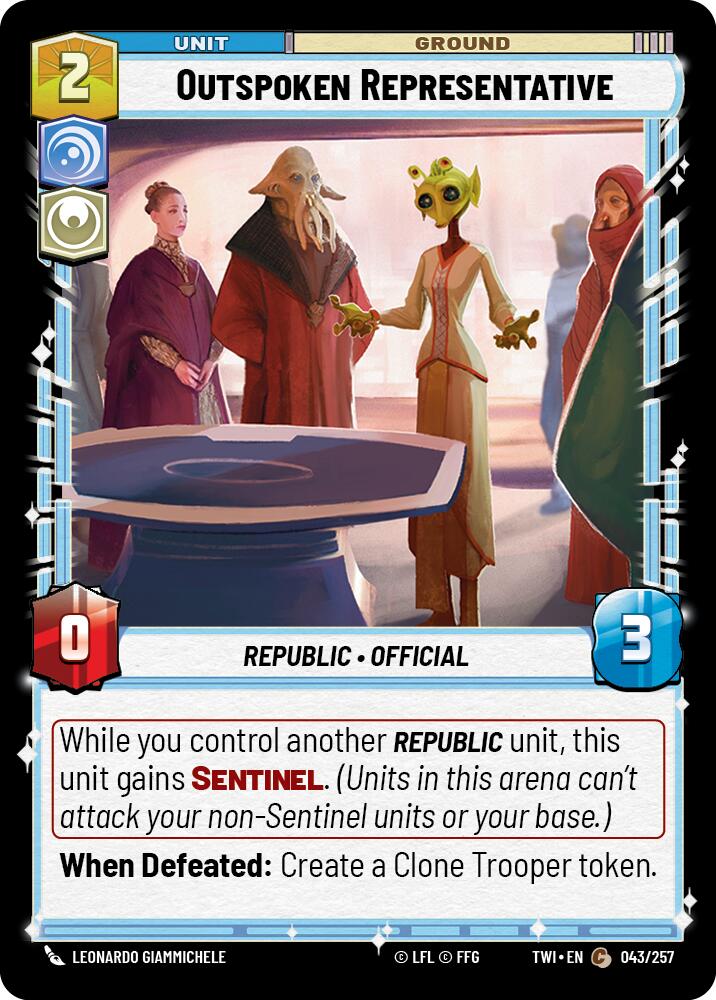 Outspoken Representative (043/257) [Twilight of the Republic] | Grognard Games