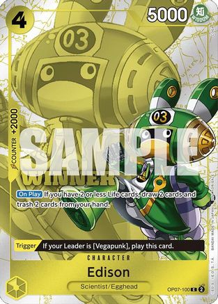 Edison (Winner Pack 2024 Oct.-Dec.) (OP07-100) - One Piece Promotion Cards Foil | Grognard Games