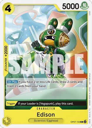 Edison (Tournament Pack 2024 Oct.-Dec.) (OP07-100) - One Piece Promotion Cards | Grognard Games